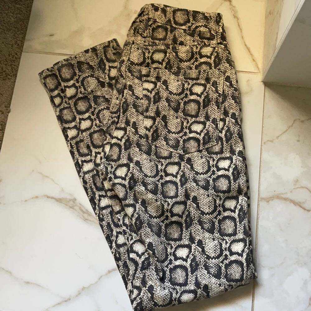 Good American Good Legs snake skin denim